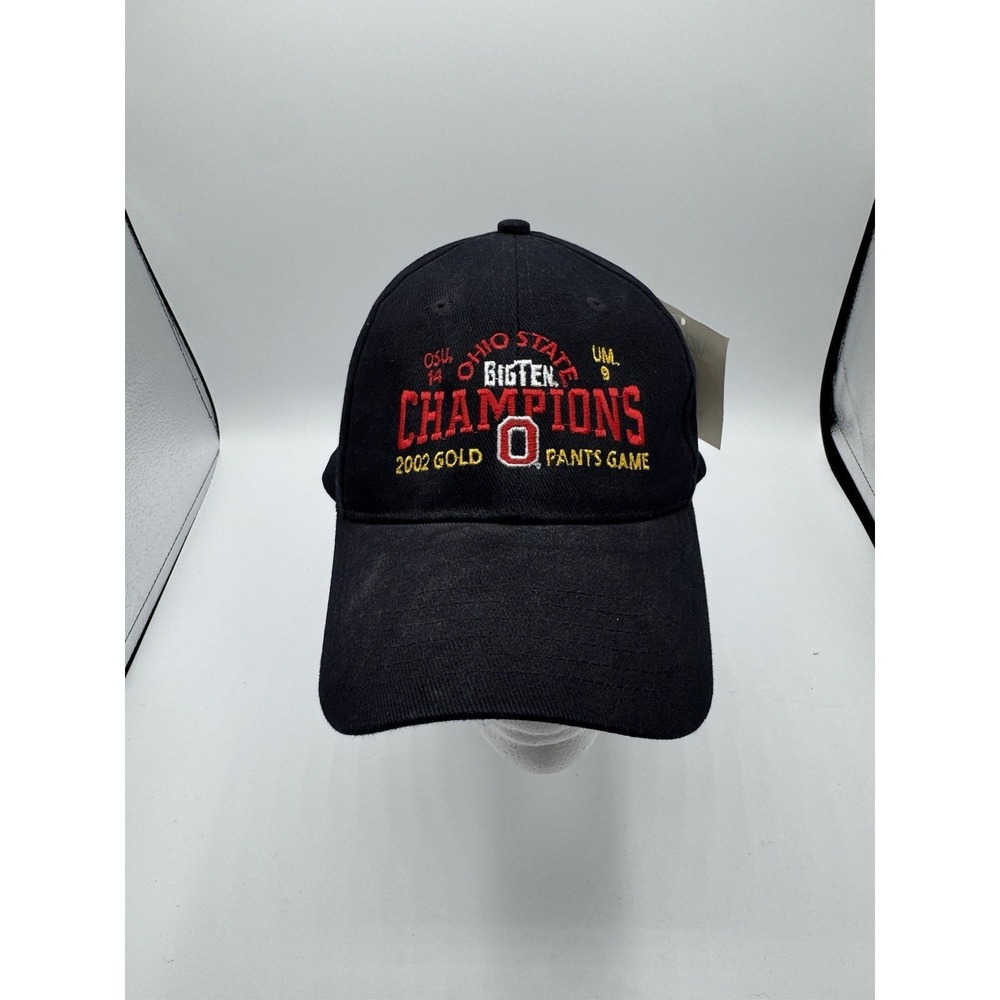 NWT Ohio State Buckeyes Hat Black One Size Big Ten 2002 Gold Pants Game Anvil